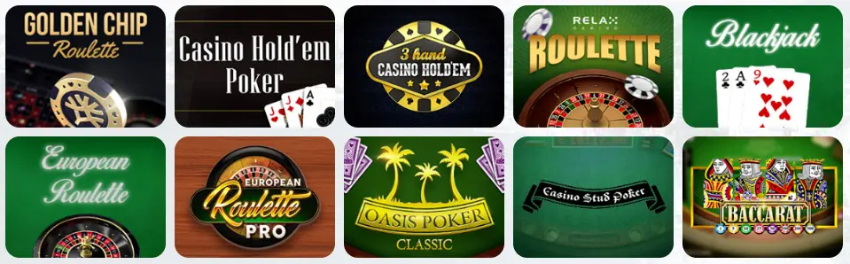 Jeux de table au Ocean Breeze Casino