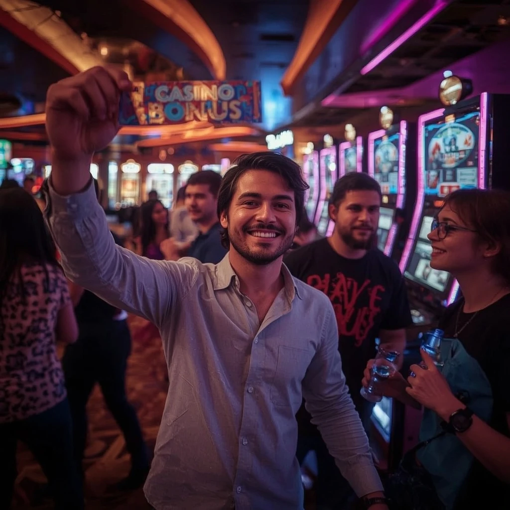 une personne tenant un bonus de casino Ocean Breeze Casino